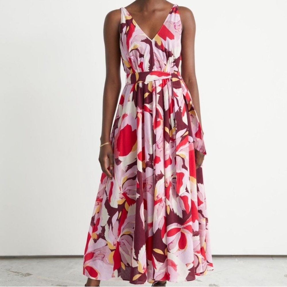 & Other Stories Belted Floral Print Midi Dress Size 0 - Missing Belt
